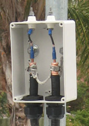Photo#2 Junction box (Ladder line - twin heliax interface)