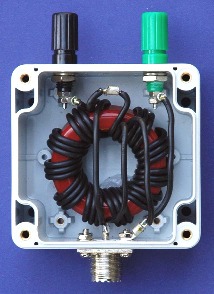 Photo 1&nbsp; 9:1  voltage unun assembled.&nbsp;